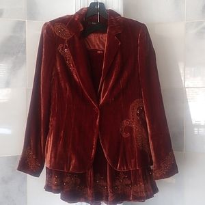 Reba Skirt Outfit Rust Color 8 women s Blazer Shirt Country Style